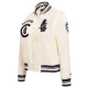 Chicago cubs retro classic womens full snap satin varsity jacket cream 7