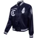 Chicago cubs retro classic womens full snap satin varsity jacket navy 6