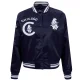 Chicago cubs retro classic womens full snap satin varsity jacket navy 7