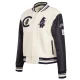 Chicago cubs retro classic womens wool leather varsity jacket cream black 6