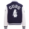 Chicago cubs retro classic womens wool leather varsity jacket navy white 5