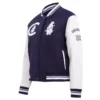 Chicago cubs retro classic womens wool leather varsity jacket navy white 6