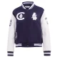 Chicago cubs retro classic womens wool leather varsity jacket navy white 7