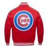 Chicago cubs script tail satin jacket red 2