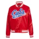 Chicago cubs script tail satin varsity jacket red
