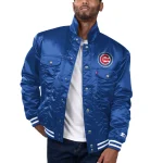 Chicago Cubs Satin Trucker Blue Jacket