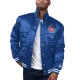 Chicago cubs silver tab satin trucker varsity jacket blue