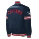 Chicago cubs slider full snap satin varsity jacket navy 3
