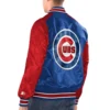 Chicago cubs starter renegade satin varsity jacket blue red