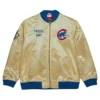 Chicago cubs team og 20 full zip satin varsity jacket gold 1