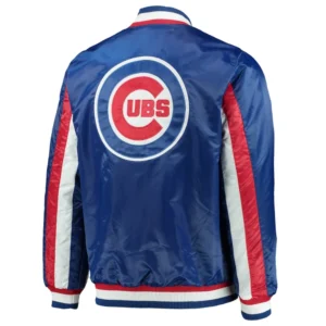 Chicago cubs the ace satin varsity jacket blue 1