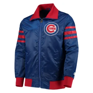 Chicago cubs the captain ii satin varsity jacket blue 1