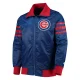 Chicago cubs the captain ii satin varsity jacket blue 1