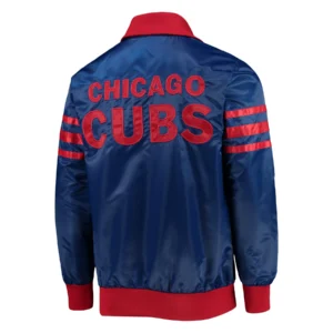 Chicago cubs the captain ii satin varsity jacket blue 2