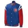 Chicago cubs title holder full snap varsity jacket blue red 1 1