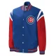 Chicago cubs title holder full snap varsity jacket blue red 1 1