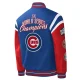 Chicago cubs title holder full snap varsity jacket blue red 2 1