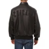 Chicago cubs tonal full leather bomber jacket black 2