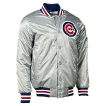 Chicago Cubs Baseball Vintage Gray Satin Jacket
