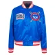Chicago cubs womens mashup full snap satin varsity jacket blue 1 1