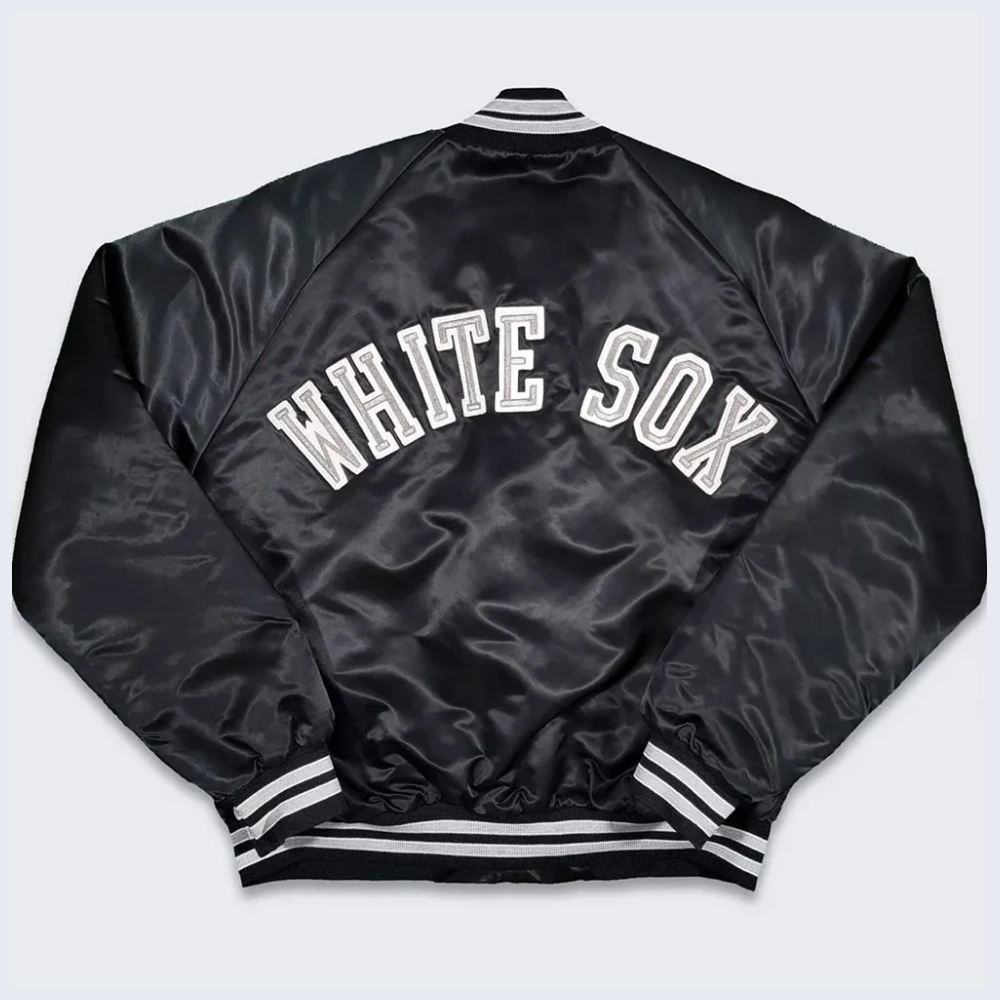 Chicago white sox 80s black bomber jacket