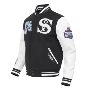 Chicago white sox best of mens black white varsity jacket