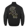 Chicago white sox black gold wool leather varsity jacket black 4