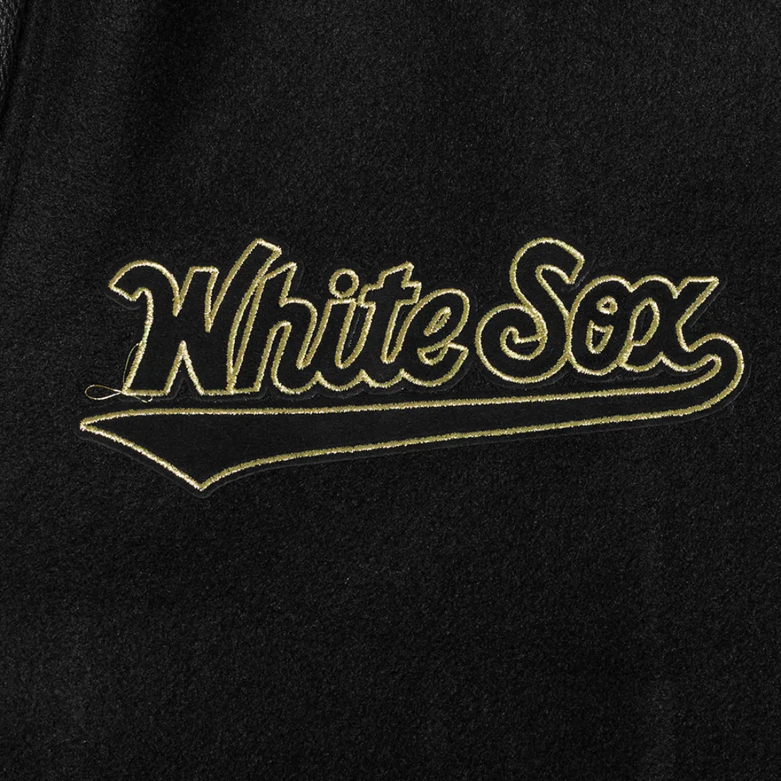 Chicago white sox black gold wool leather varsity jacket black 6