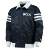 Chicago white sox captain iii satin varsity jacket navy 2
