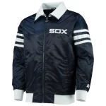 Chicago White Sox Captain III Navy Satin Bomber Jacket