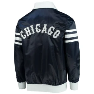 Chicago white sox captain iii satin varsity jacket navy 3
