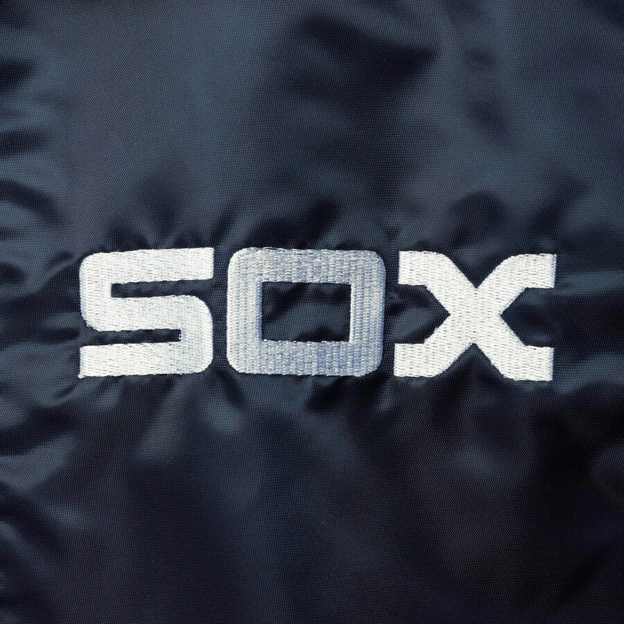 Chicago white sox captain iii satin varsity jacket navy 4