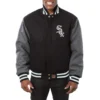 Chicago white sox embroidered wool varsity jacket black gray 1