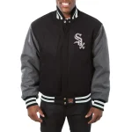 Chicago White Sox Two Tone Black/Gray Wool Jacket