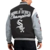 Chicago white sox franchise black gray wool varsity jacket 2