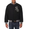 Chicago white sox handcrafted logo wool jacket black 1