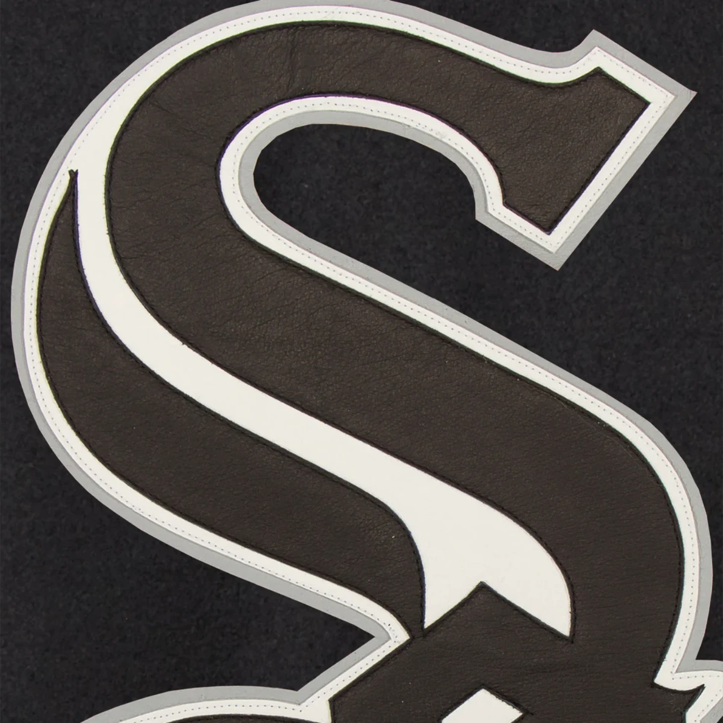 Chicago white sox handcrafted logo wool jacket black 3