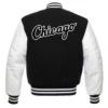 Chicago white sox letterman wool leather varsity jacket blackwhite 2 1