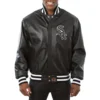 Chicago white sox logo genuine leather varsity jacket black 1