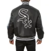Chicago white sox logo genuine leather varsity jacket black 2