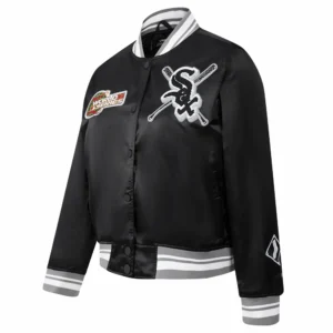 Chicago white sox mashup full snap satin varsity jacket black 1