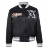 Chicago white sox mashup full snap satin varsity jacket black 5