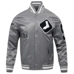 Chicago White Sox Old English Gray Satin Jacket