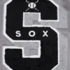 Chicago white sox old english ribbed knitted satin varsity jacket gray 3 1