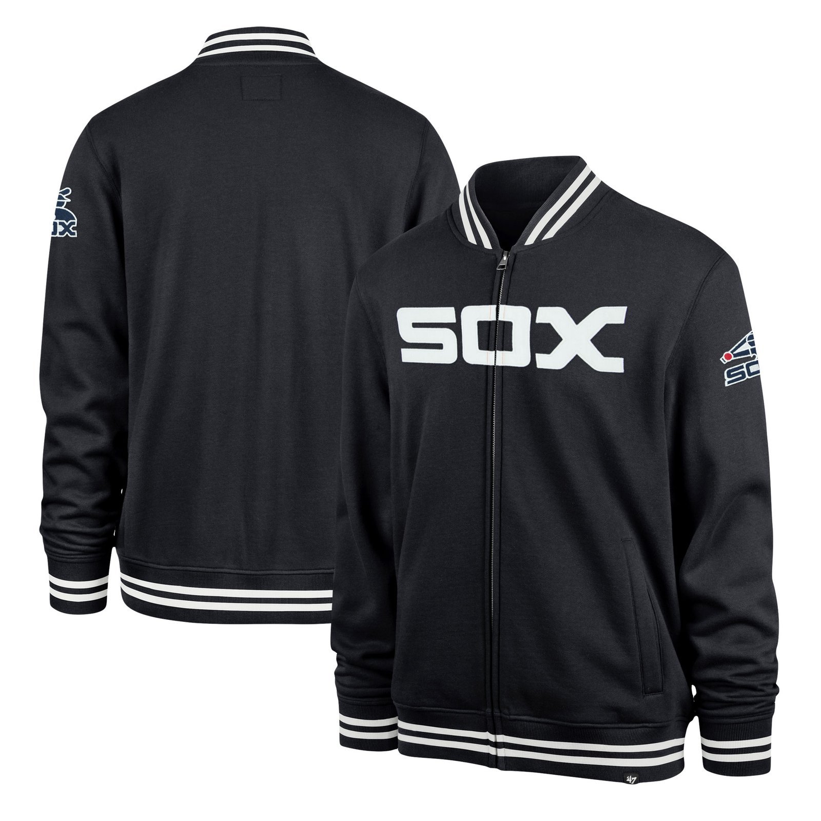 Chicago white sox pack pro camden full zip track varsity jacket navy 2