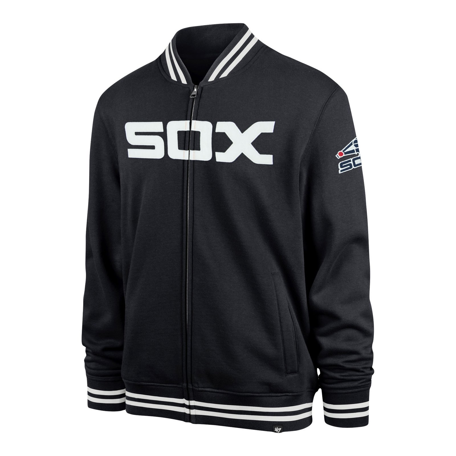 Chicago white sox pack pro camden full zip track varsity jacket navy