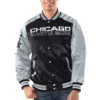 Chicago white sox renegade satin varsity jacket black grey 1