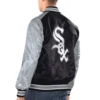Chicago white sox renegade satin varsity jacket black grey