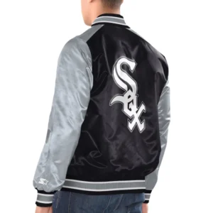 Chicago white sox renegade satin varsity jacket black grey