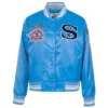 Chicago white sox retro classic full snap satin varsity jacket blue 7